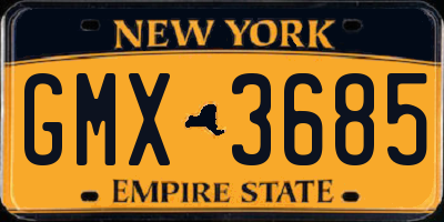 NY license plate GMX3685
