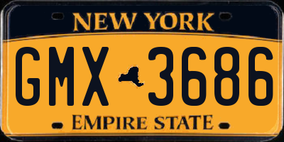 NY license plate GMX3686