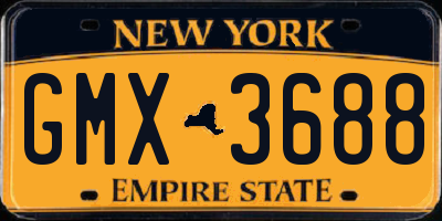 NY license plate GMX3688