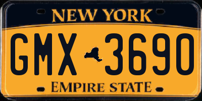NY license plate GMX3690