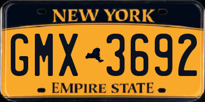 NY license plate GMX3692