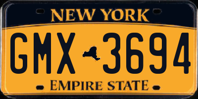NY license plate GMX3694
