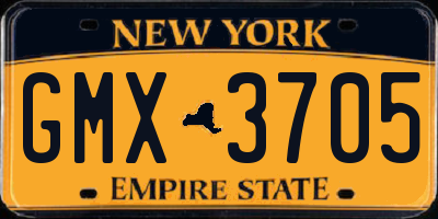 NY license plate GMX3705