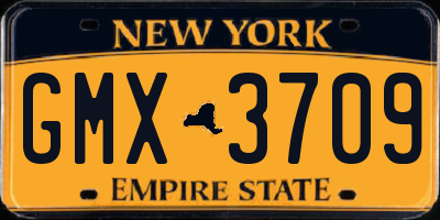 NY license plate GMX3709