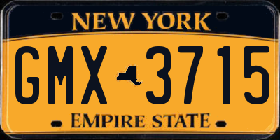 NY license plate GMX3715