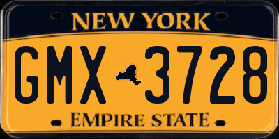 NY license plate GMX3728