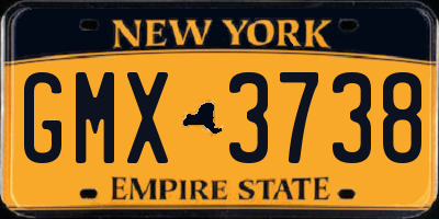 NY license plate GMX3738