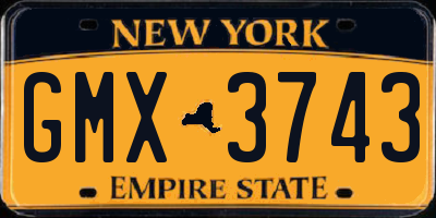 NY license plate GMX3743