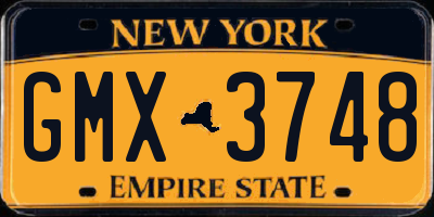 NY license plate GMX3748