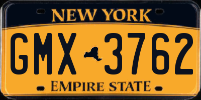 NY license plate GMX3762