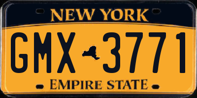 NY license plate GMX3771