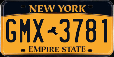 NY license plate GMX3781