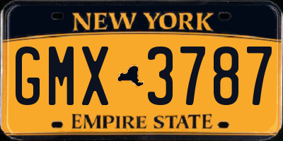 NY license plate GMX3787