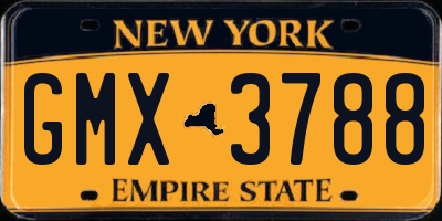 NY license plate GMX3788