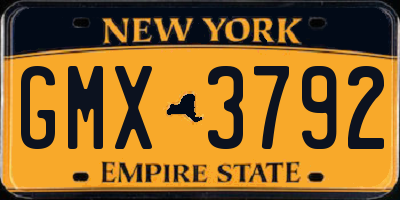NY license plate GMX3792