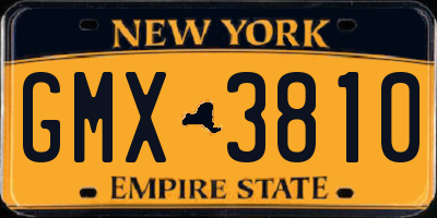 NY license plate GMX3810