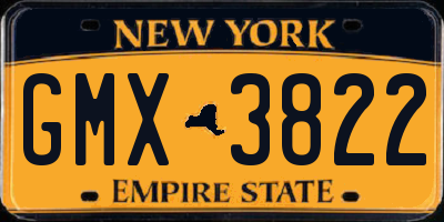 NY license plate GMX3822
