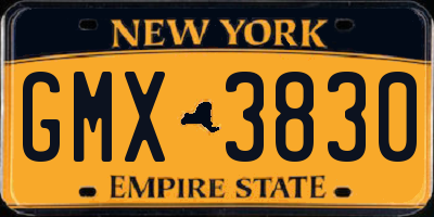 NY license plate GMX3830