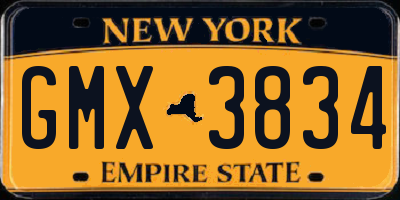NY license plate GMX3834