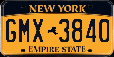 NY license plate GMX3840