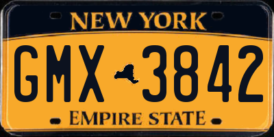 NY license plate GMX3842