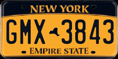 NY license plate GMX3843
