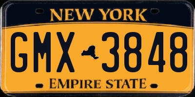 NY license plate GMX3848