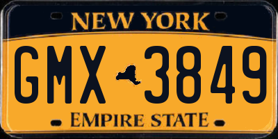 NY license plate GMX3849