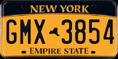 NY license plate GMX3854