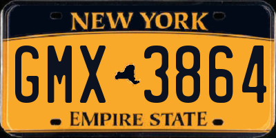 NY license plate GMX3864