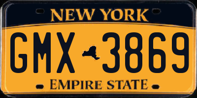 NY license plate GMX3869