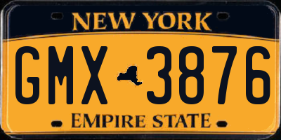 NY license plate GMX3876