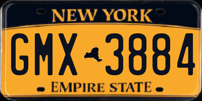 NY license plate GMX3884