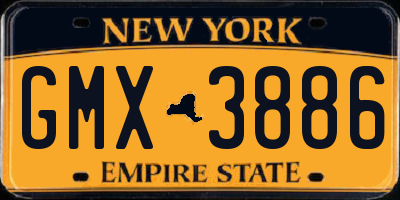 NY license plate GMX3886