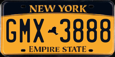 NY license plate GMX3888
