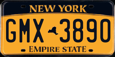 NY license plate GMX3890