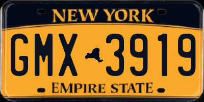 NY license plate GMX3919