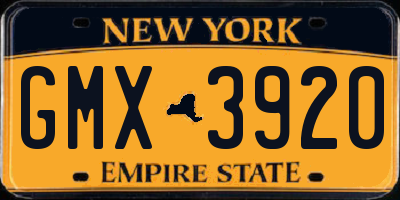 NY license plate GMX3920