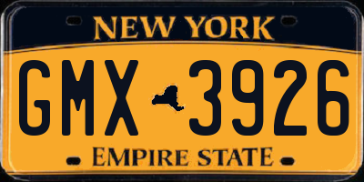 NY license plate GMX3926