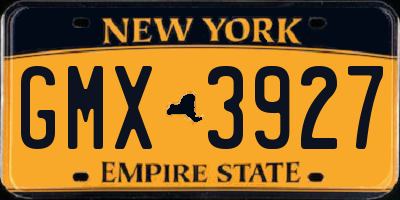 NY license plate GMX3927