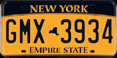 NY license plate GMX3934
