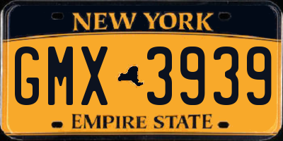 NY license plate GMX3939