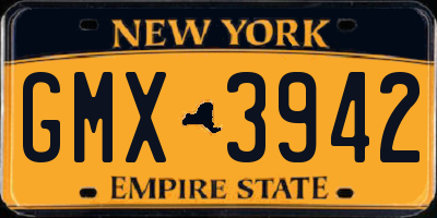 NY license plate GMX3942