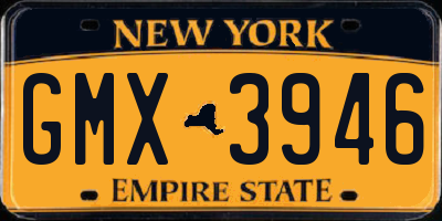 NY license plate GMX3946