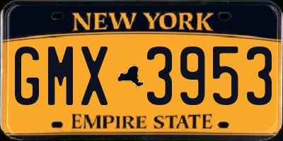 NY license plate GMX3953