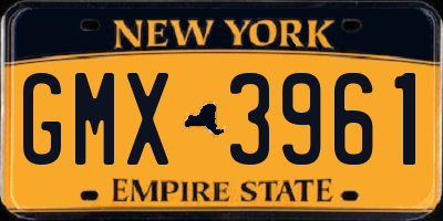 NY license plate GMX3961