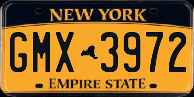 NY license plate GMX3972