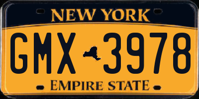 NY license plate GMX3978