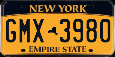 NY license plate GMX3980