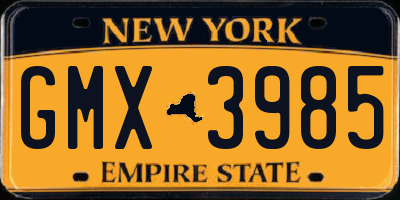 NY license plate GMX3985